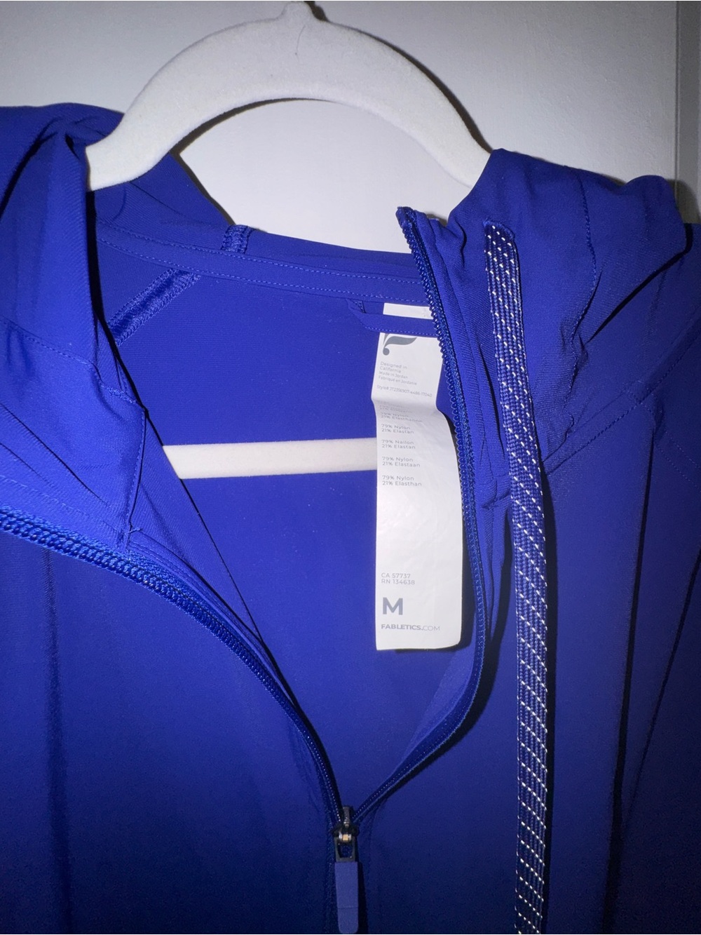 Fabletics admiral Blue Hooded Zip Jacket - Picture 4 of 5